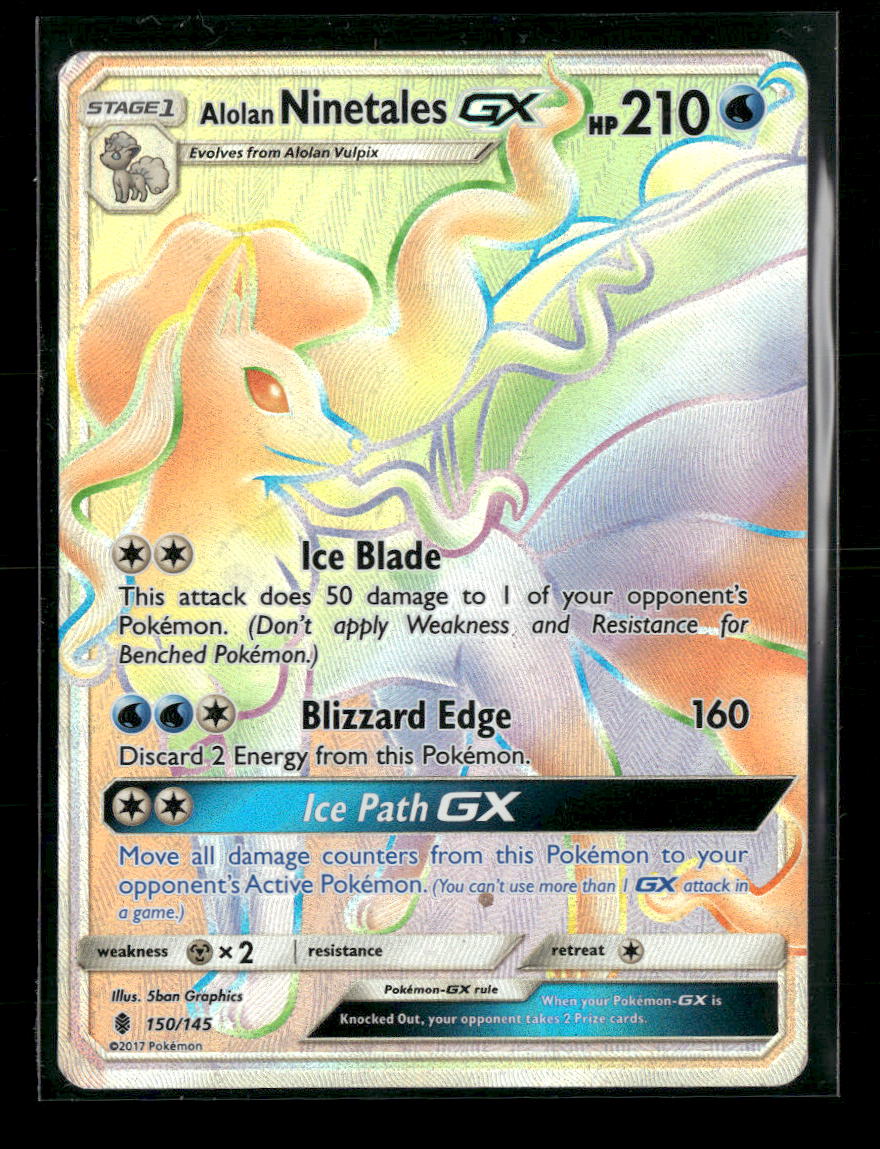 alolan ninetales gx pokemon card SM