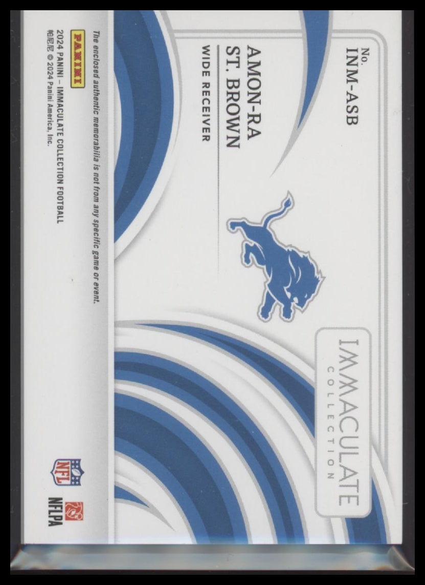 2024 Panini Immaculate Collection Numbers Memorabilia Amon-Ra St. Brown /88