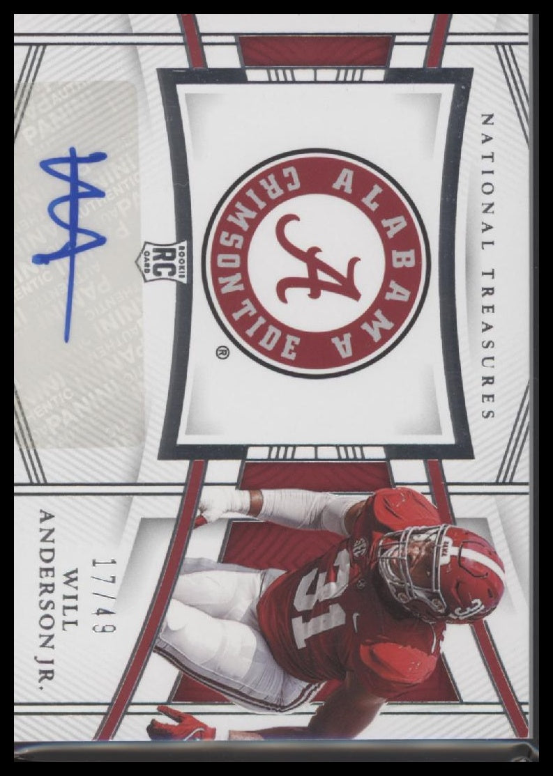 2023 Panini National Treasures Collegiate Team Logo Auto Will Anderson