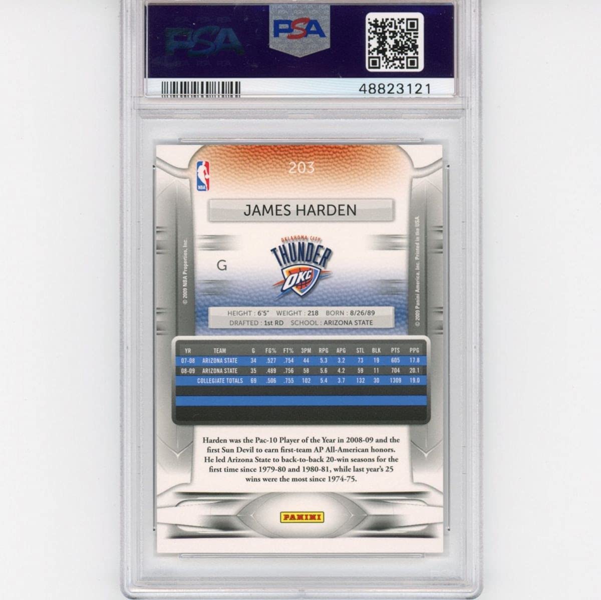 Graded 2009-10 Panini Prestige James Harden #203 Rookie RC Basketball Card PSA 10 Gem Mint - Golden Apple Comics