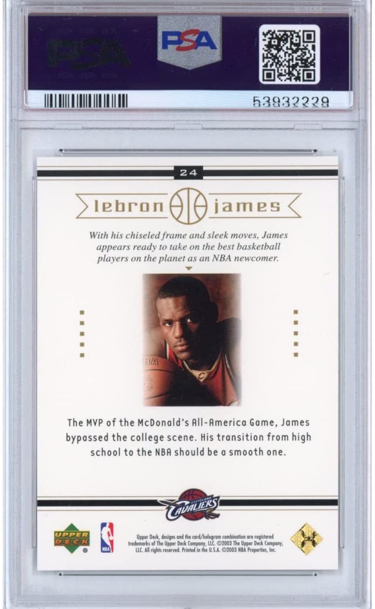 Graded 2003-04 Upper Deck LeBron James #24 Box Set Rookie RC Basketball Card PSA 10 Gem Mint