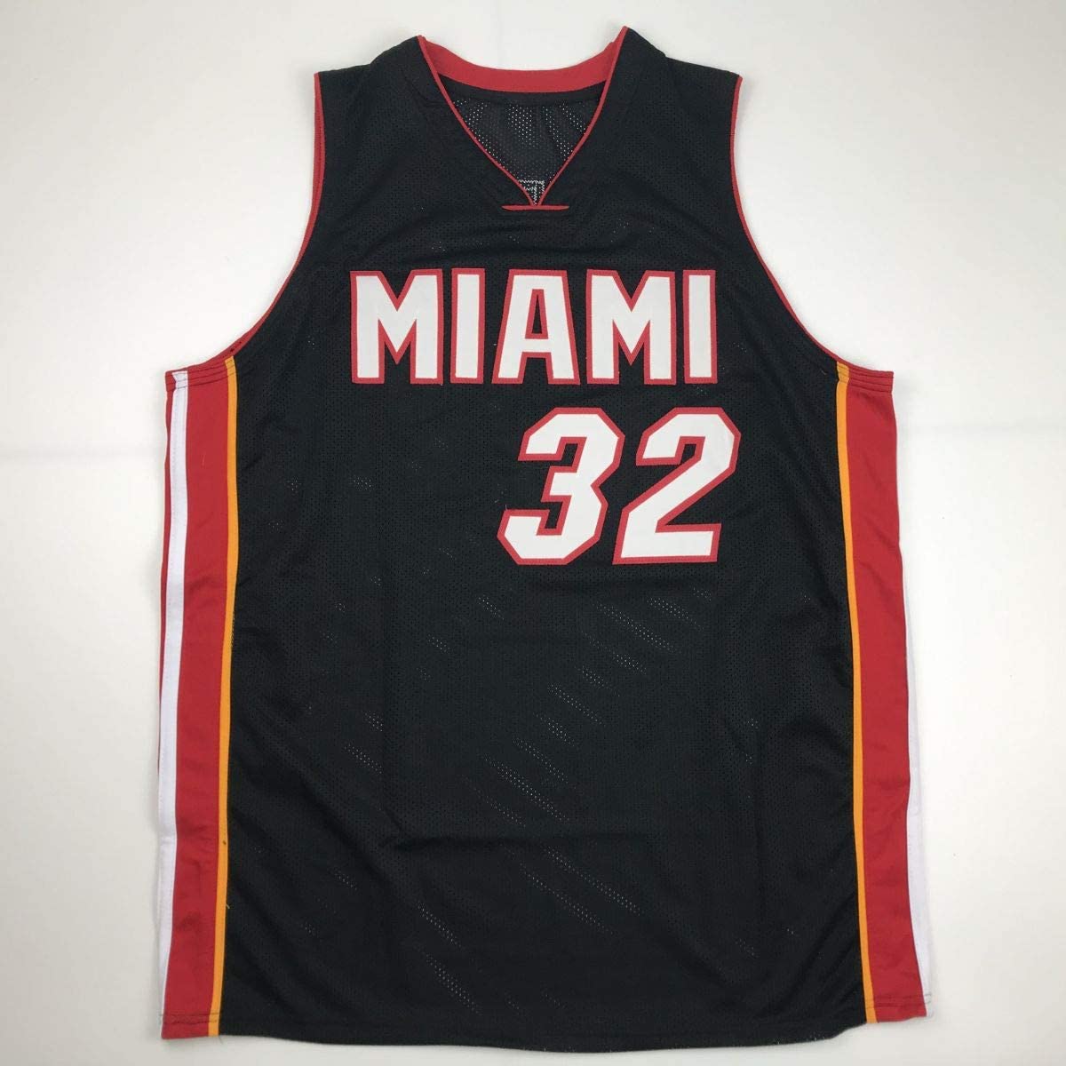 Autographed/Signed Shaquille Shaq O'Neal Miami Black Basketball Jersey Beckett BAS COA