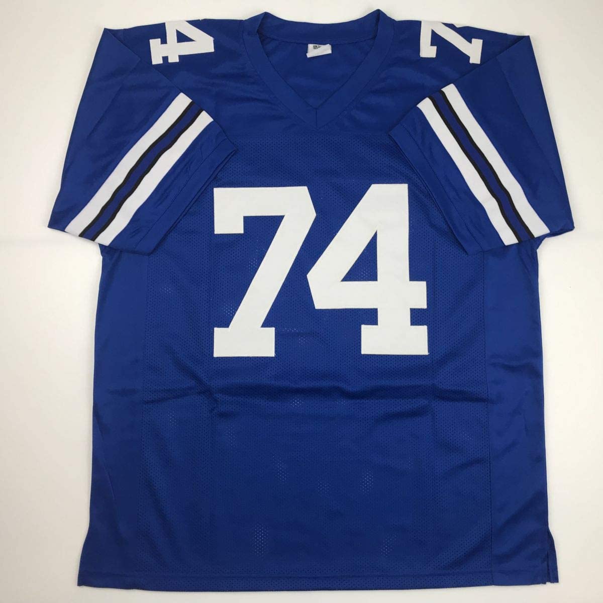 Autographed/Signed Bob Lilly Dallas Retro Blue Football Jersey Tristar COA Holo Only