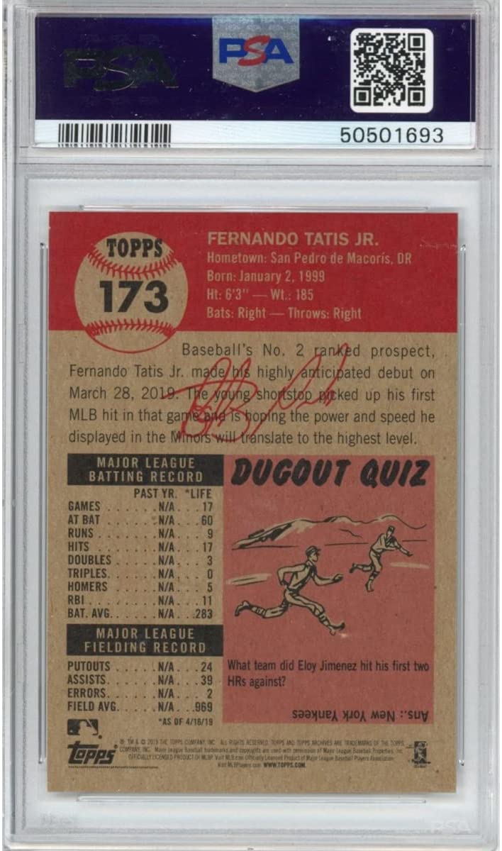 Graded 2019 Topps Living Fernando Tatis Jr. #173 Rookie RC Baseball Card PSA 10 Gem Mint