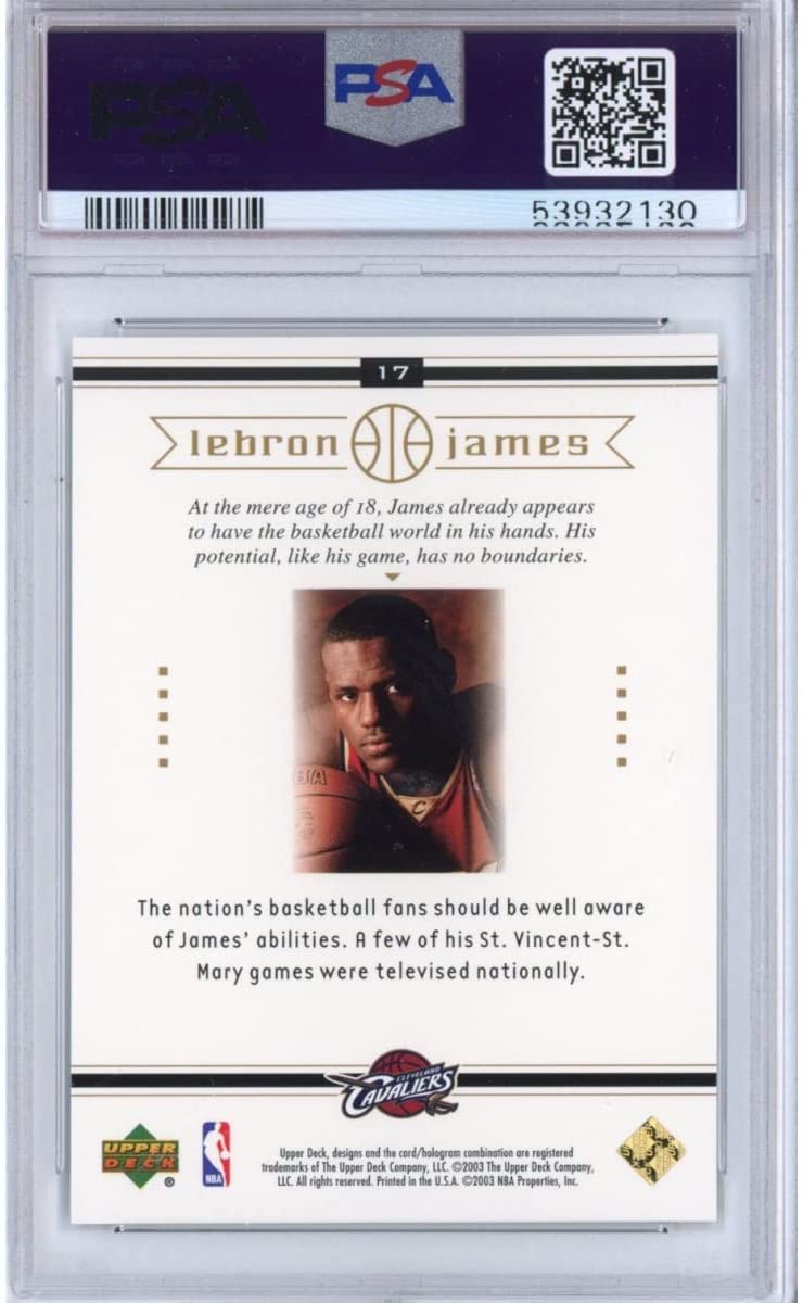 Graded 2003-04 Upper Deck LeBron James #17 Box Set Rookie RC Basketball Card PSA 10 Gem Mint