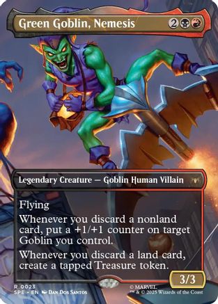 Green Goblin, Nemesis (Borderless) (SPE, MAR-023) - Marvel's Spider-Man: Eternal-Legal Foil - Golden Apple Comics