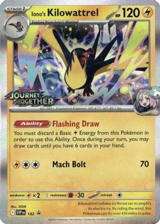 Iono's Kilowattrel (Prerelease) 182 - SV Scarlet & Violet Promo Cards Holofoil