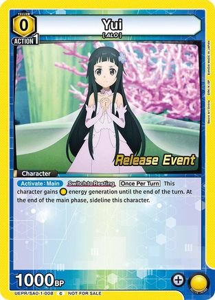 Yui (008) (UEPR/SAO-1-008) - UE07BT Sword Art Online Release Event Cards