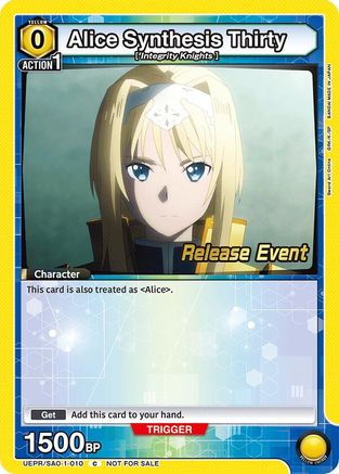 Alice Synthesis Thirty (010) (UE07BT/SAO-1-010) - UE07BT Sword Art Online Release Event Cards
