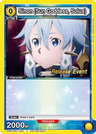 Sinon (Sun Goddess, Solus) (023) (UEPR/SAO-1-023) - UE07BT Sword Art Online Release Event Cards
