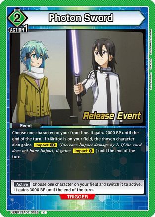 Photon Sword (UEPR/SAO-1-099) - UE07BT Sword Art Online Release Event Cards