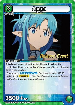Asuna (070) (UEPR/SAO-1-070) - UE07BT Sword Art Online Release Event Cards