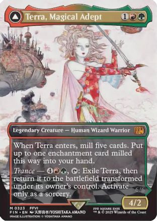 Terra, Magical Adept // Esper Terra (FIN-323) - FINAL FANTASY: (enchantment) (Borderless) Foil - Golden Apple Comics
