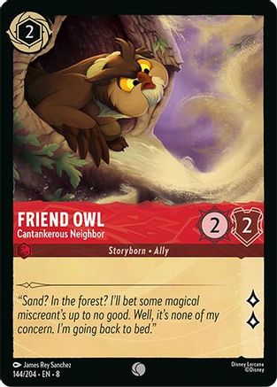 Friend Owl - Cantankerous Neighbor (144/204) - Reign of Jafar Cold Foil