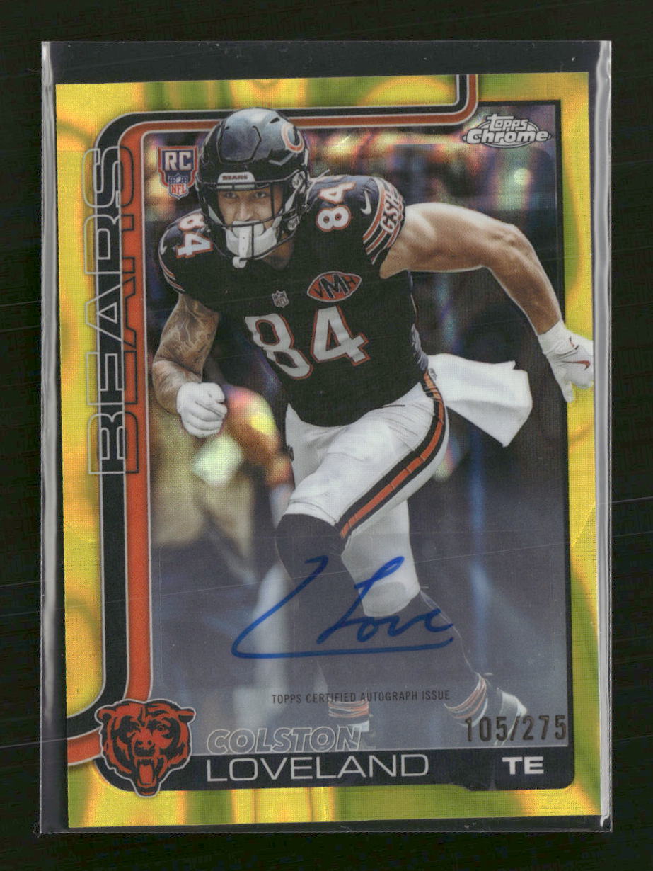 2025 Topps Chrome Rookie Autographs Yellow Lava /275 Colston Loveland