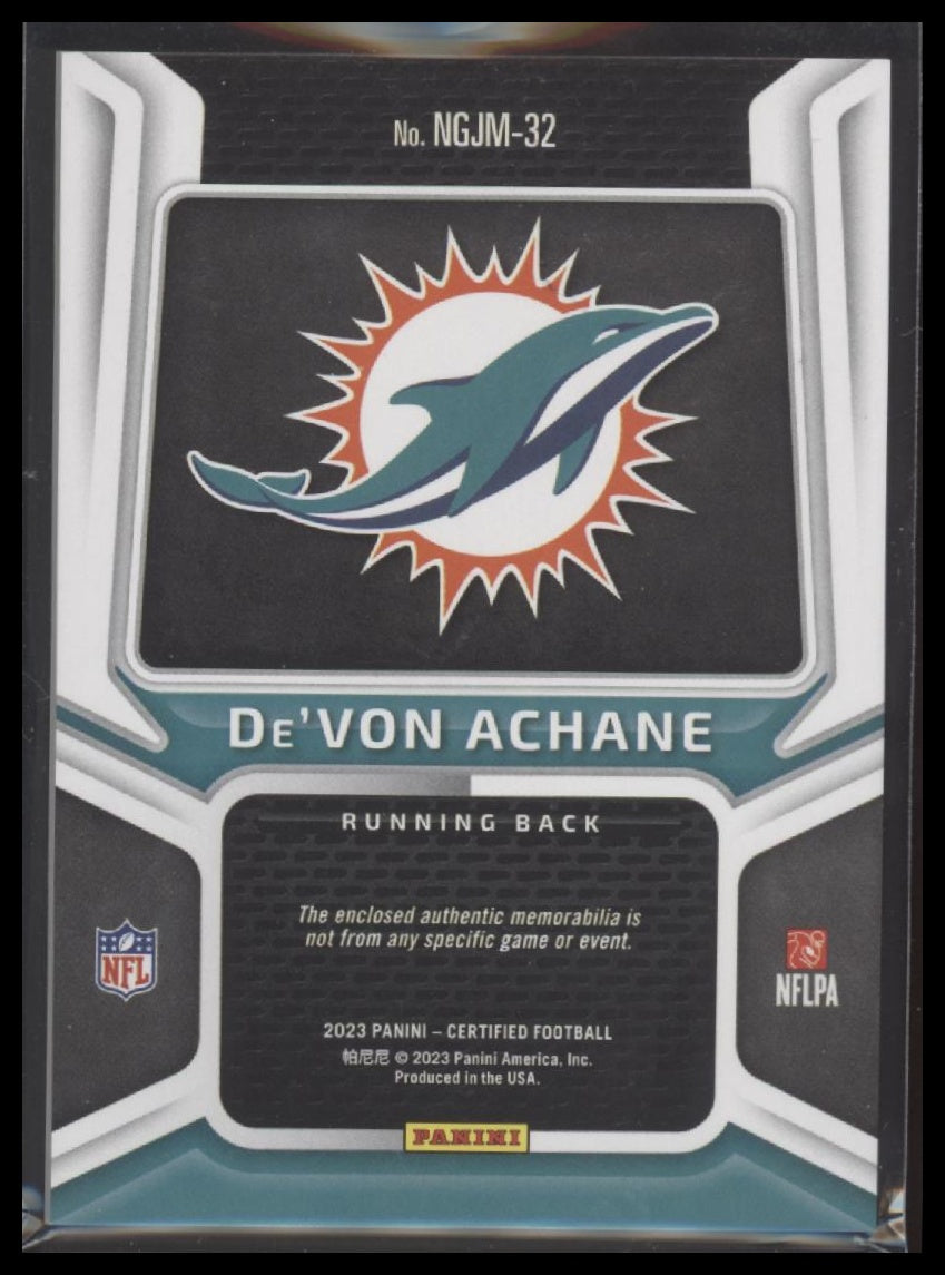 2023 Panini Certified Freshman Fabric Signatures Red De'Von Achane /199 Auto