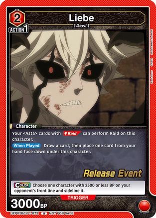 Liebe (UEPR/BCV-1-072) - UE08BT Black Clover Release Event Cards