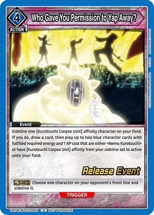 Who Gave You Permission to Yap Away? (UEPR/BLC-2-045) - UEX01BT BLEACH ThousandYear Blood War Vol2 Release Event Cards