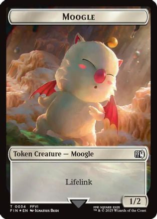 Moogle (0034) // Treasure (0036) Double-Sided Token (Surge Foil) (FIN-34 // 36) - FINAL FANTASY Foil - Golden Apple Comics
