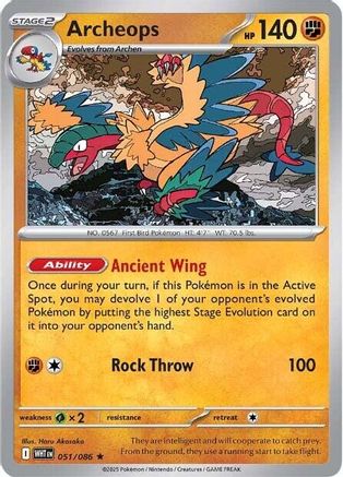 Archeops 051/086 - SV White Flare Holofoil