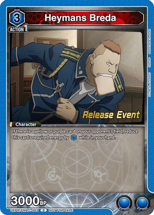 Heymans Breda (UEPR/FMA-1-043) - UE09BT FULLMETAL ALCHEMIST Release Event Cards