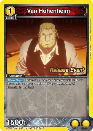 Van Hohenheim (UEPR/FMA-1-006) - UE09BT FULLMETAL ALCHEMIST Release Event Cards