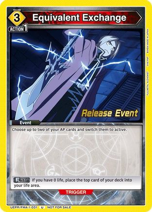 Equivalent Exchange (UEPR/FMA-1-031) - UE09BT FULLMETAL ALCHEMIST Release Event Cards