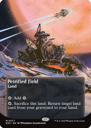 Petrified Field (0077) (Borderless) (EOS-077) - Edge of Eternities: Stellar Sights Foil