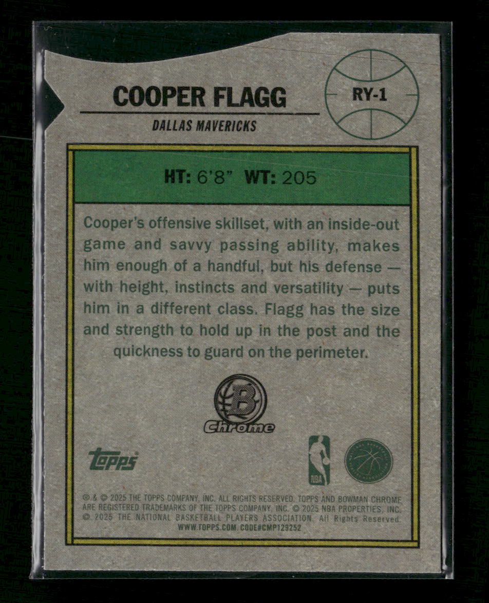 2025-26 Bowman Rookie of the Year Favorites Cooper Flagg #RY-1