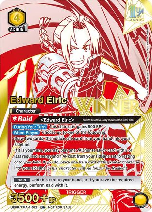 Edward Elric (012) (Winner) (UEPR/FMA-1-012) - Union Arena Promotion Cards Foil