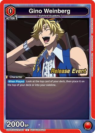 Gino Weinberg (067) (UEPR/CGH-2-067) - UEX03BT CODE GEASS Lelouch of the Rebellion Vol2 Release Event Cards