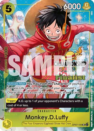 Monkey.D.Luffy (CS 25-26 Finalist Card Set 1) (OP07-109) - One Piece Promotion Cards Foil - Golden Apple Comics