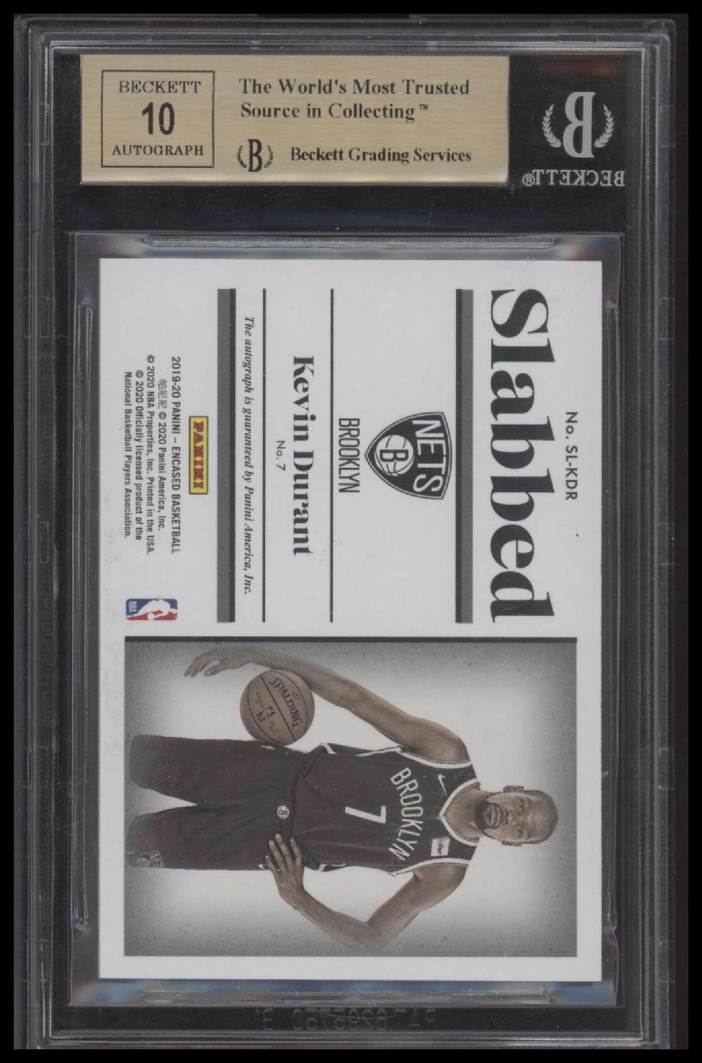 2019-20 Panini Encased Slabbed Signatures Kevin Durant/49 9.5 BGS #2