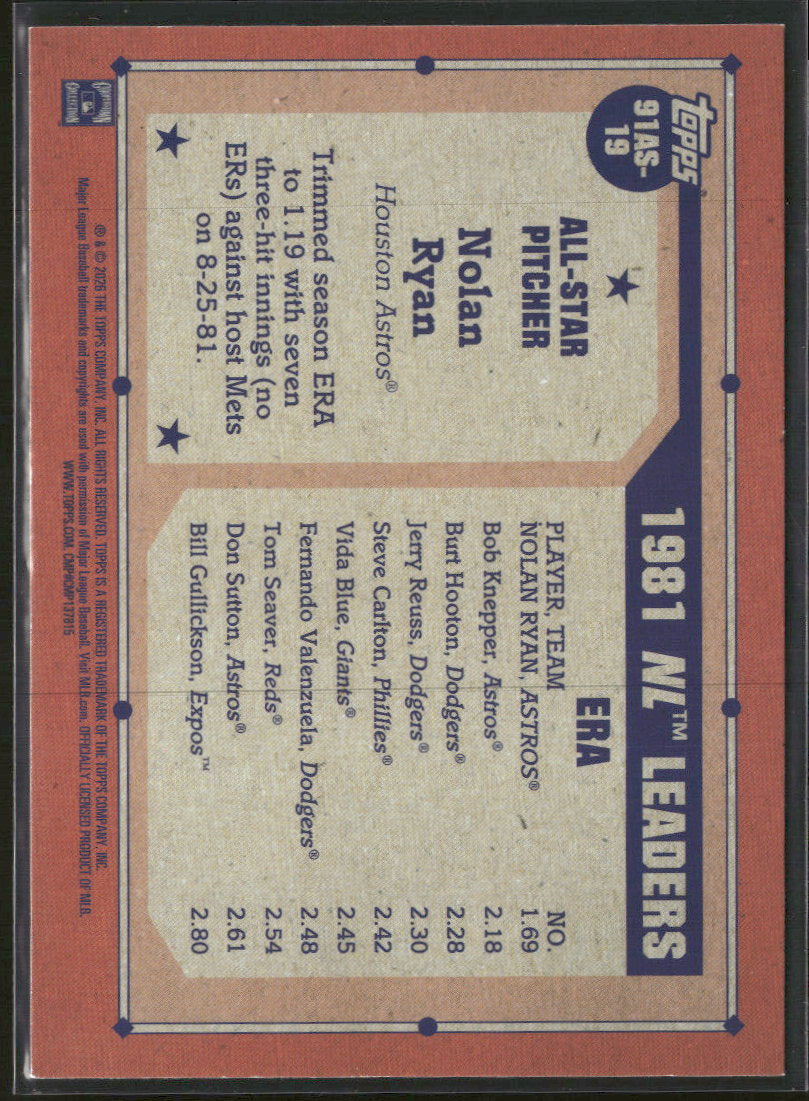 2026 Topps 1991 Baseball All-Stars Pink Nolan Ryan #91AS-19