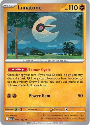 Lunatone 074 - ME01 Mega Evolution Reverse Holofoil