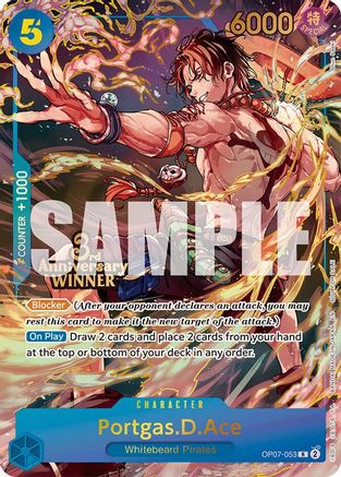 Portgas.D.Ace - OP07-053 (3rd Anniversary Winner) (OP07-053) - One Piece Promotion Cards Foil - Golden Apple Comics