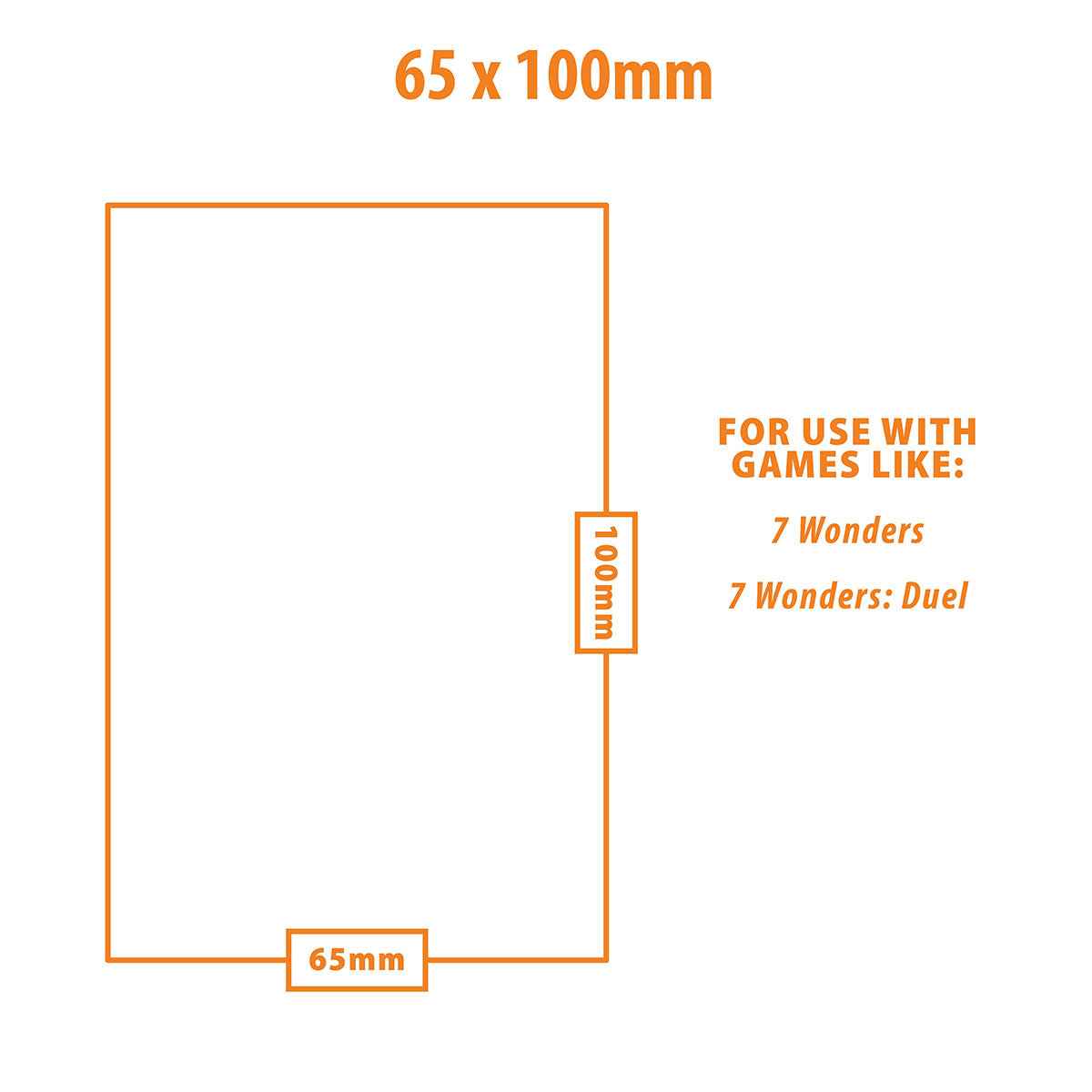 Special Sized Board Game Sleeves (50ct) for 65mm x 100mm Cards