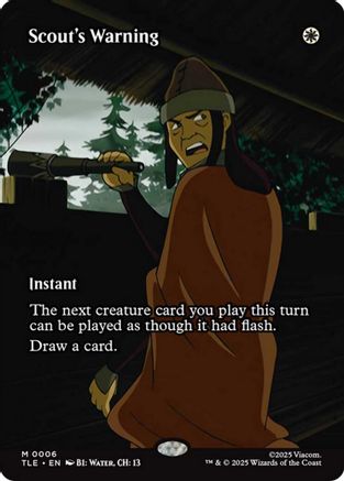 Scout's Warning (Borderless) (TLE-006) - Avatar: The Last Airbender: Eternal-Legal