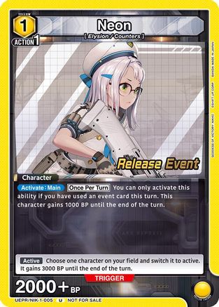 Neon (005) (UEPR/NIK-1-005) - UE14BT GODDESS OF VICTORY NIKKE Release Event Cards