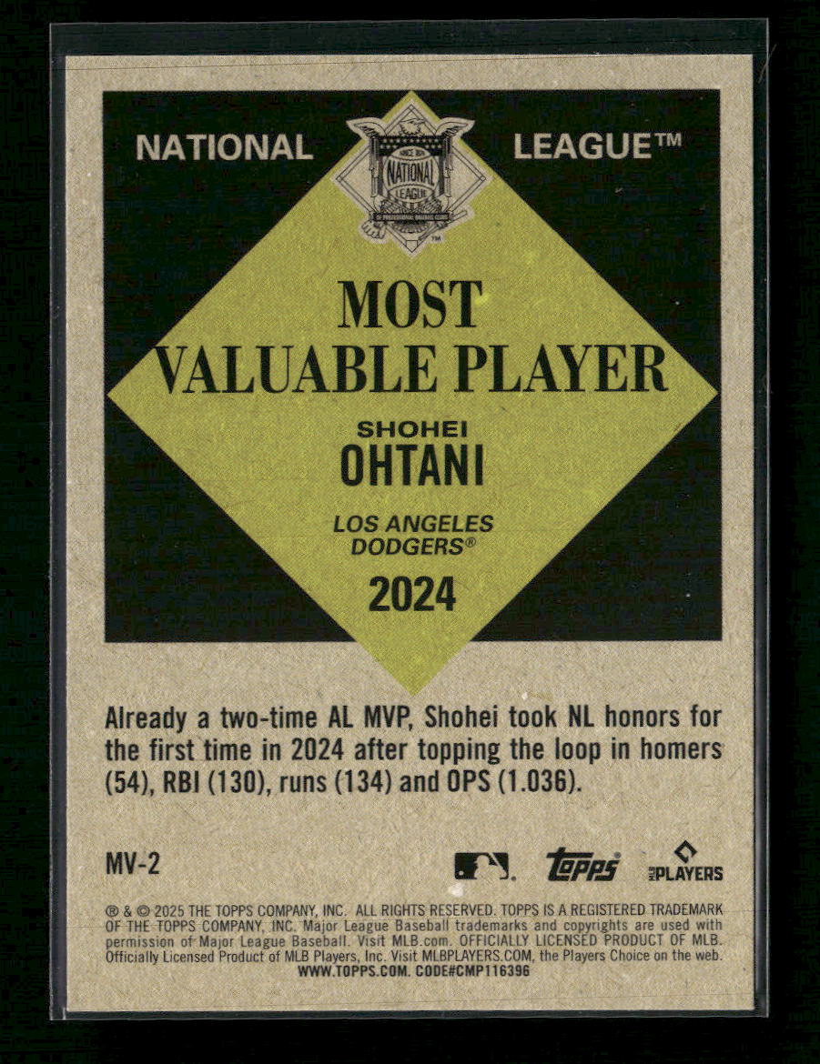 2025 Topps Update Most Valuable Shohei Ohtani #MV-2