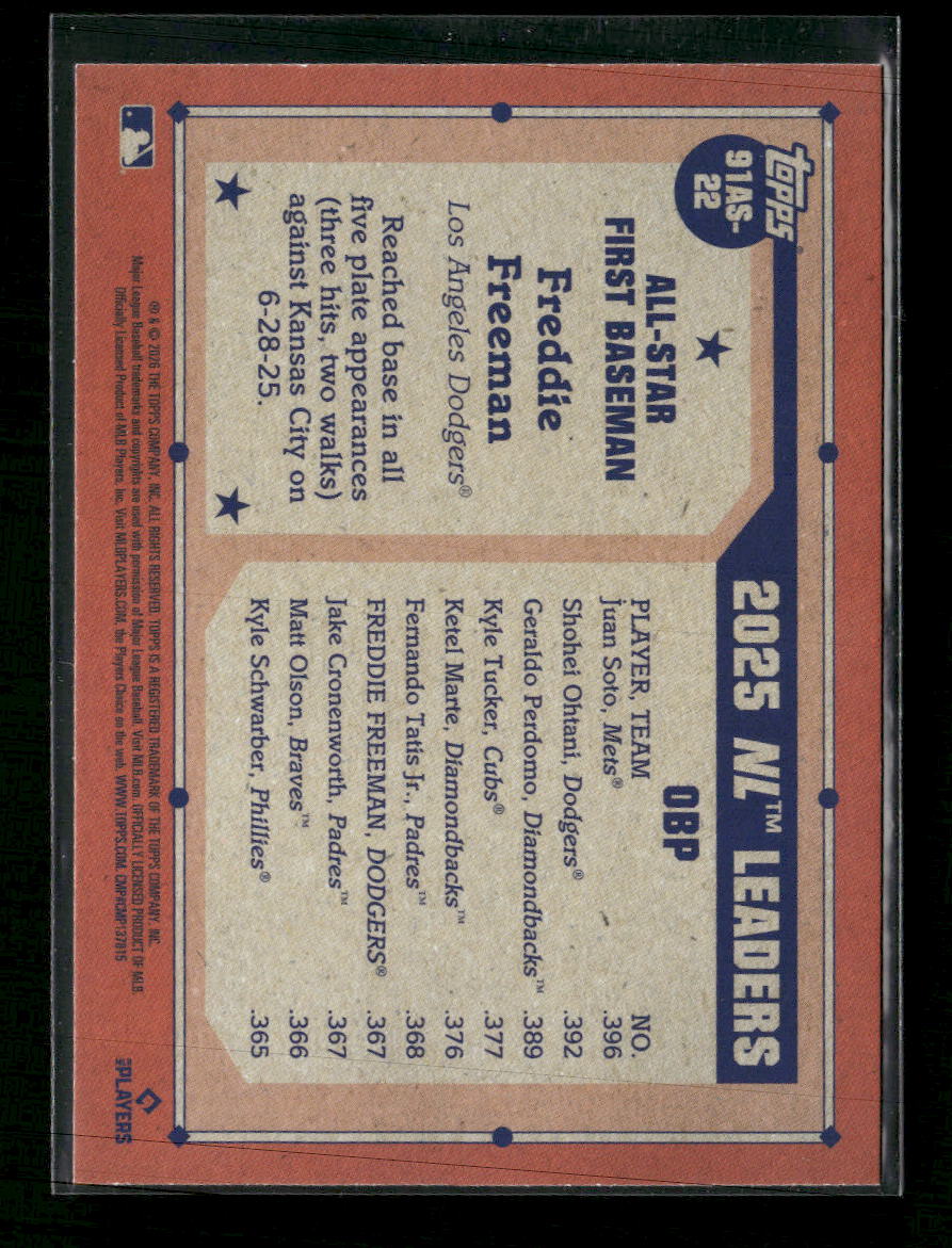 2026 Topps 35th Anniversary All-Stars Blue Crackle Freddie Freeman #91AS-22
