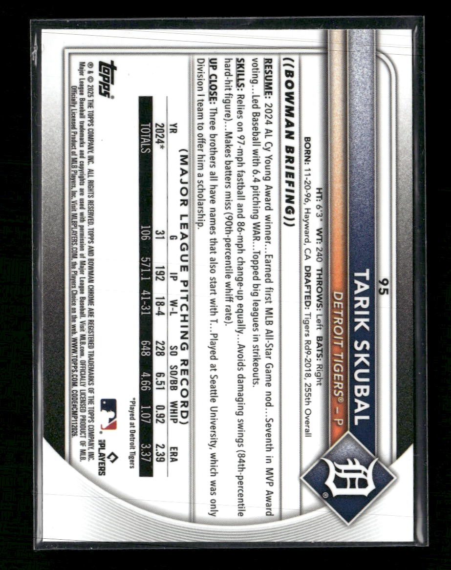 2025 Bowman Chrome Green Tarik Skubal #/99 #95