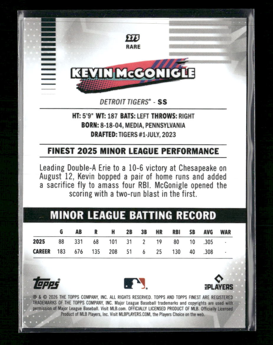 2026 Finest Kevin McGonigle Rookie #275