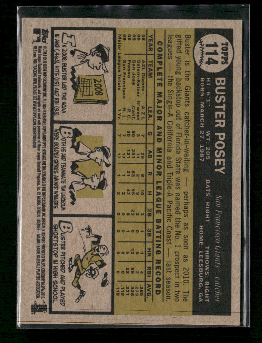 2010 Topps Heritage Buster Posey Rookie #114