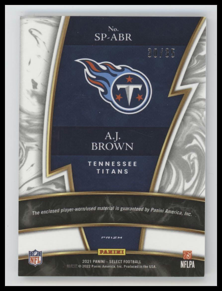 2021 Panini Select Sparks White Prizm A.J. Brown #/35 #SP-ABR