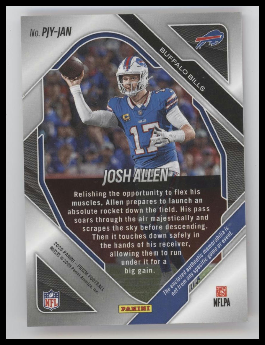 2025 Panini Prizm Premier Jerseys Pink Josh Allen #PJY-JAN