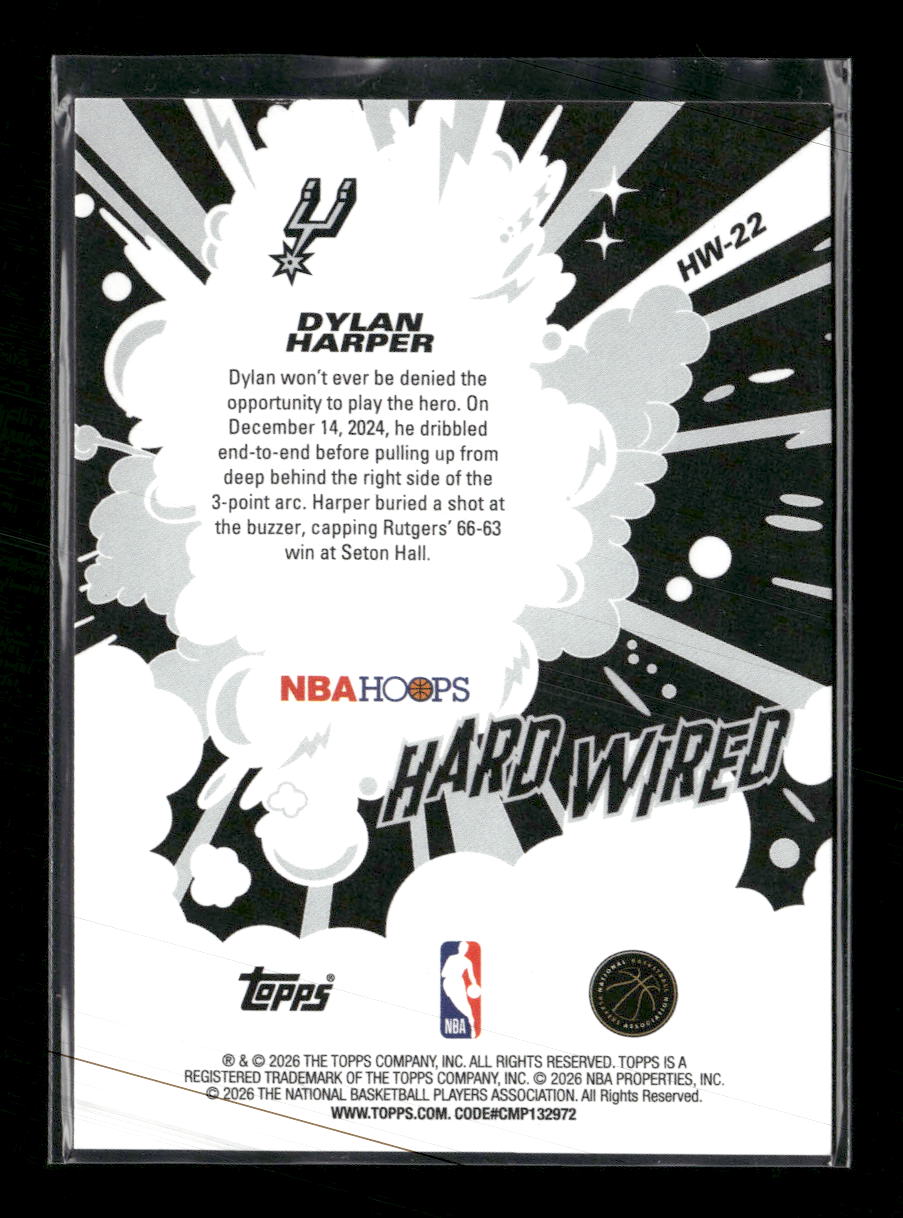 2025-26 Hoops Hard Wired Light Burst Gold Dylan Harper #/50 #HW-22