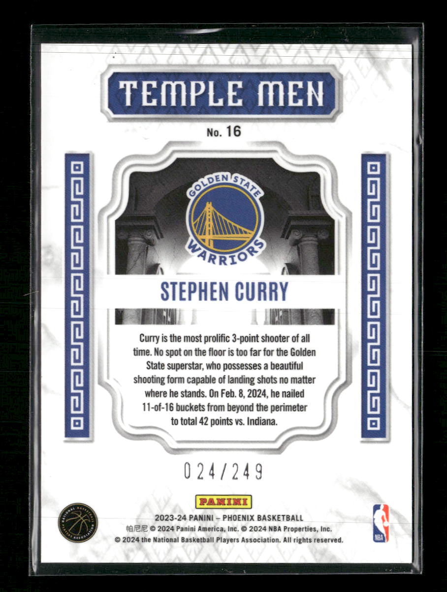 2023-24 Panini Phoenix Temple Men Phoenix Orange Ice Stephen Curry #/249 #16