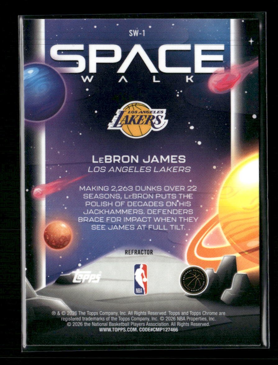 2025-26 Topps Chrome Cosmic Space Walk Refractor LeBron James #SW-1