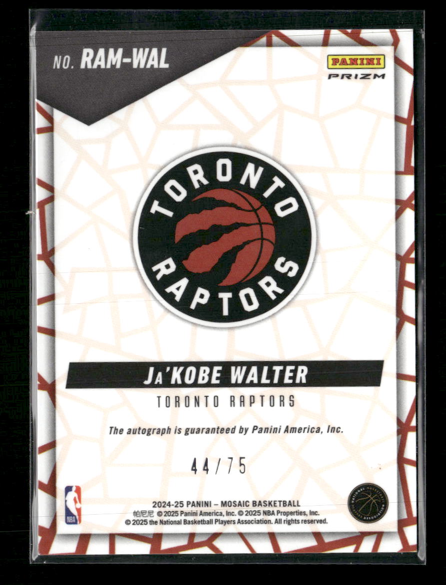 2024-25 Panini Mosaic Rookie Mosaic Bronze Ja'Kobe Walter #/75 Auto #RAM-WAL